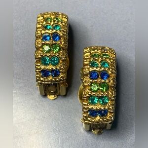 RARE VTG FLORENZA HALF HOOP EARRINGS